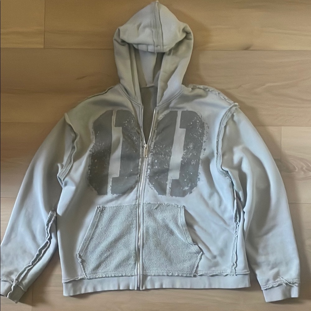 Boohoo Men's Gray Zip-Up Sweater